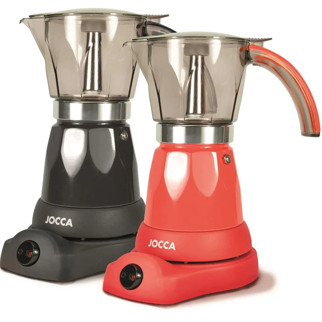 Induction coffee maker, electric and portable from JOCCA. Italian coffee EXPRESSO for 6 professional cups. Compact electric kettle with always hot system, 360 degree BASE, cold touch handle and 480W power.