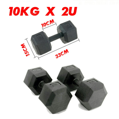 Hex dumbbells 2 pcs, 2KG 5KG 7.5KG 10KG, vinyl coated hexagonal dumbbells for strength training, gym at home for men and women, bodybuilding weight set